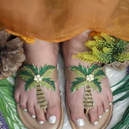 Tiptoes Women Open Toe Flats with Bows-picture-36