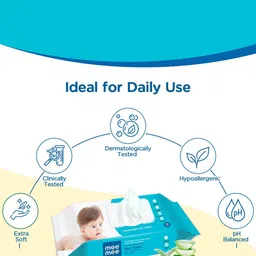 MeeMee Set of 10 Alove Vera Extracts Wet Wipes - 72 Wipes Per Pack image 4