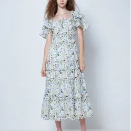 Cover Story White Cotton Floral Print Midi Dress-image-11