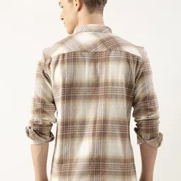 Mast & Harbour Men Standard Fit Checked Button-Down Collar Pure Cotton Casual Shirt image 3