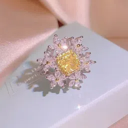 Designs & You Silver-Plated Cubic Zirconia-Studded Adjustable Finger Ring-picture-33