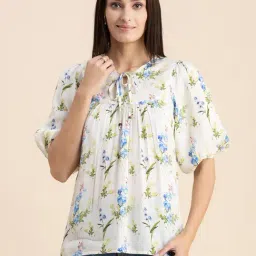 Moomaya Multicolor Floral Print Top-image-42