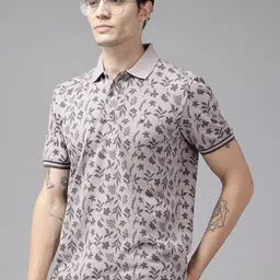 Blackberrys Floral Printed Polo Collar Slim Fit T-shirt-picture-55