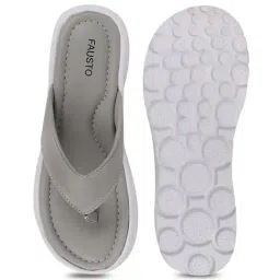 Fausto Women's Grey Flip Flops image 4