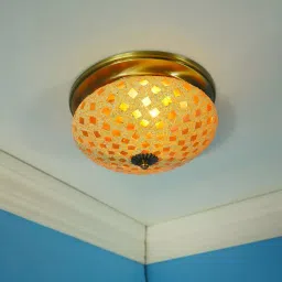 Fos Lighting Golden Mosaic Brass Ceiling Light - Large - Zenith-Moti-CL2 image 2