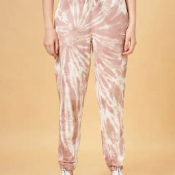 Ajile by Pantaloons Pink Cotton Printed Sports Joggers-picture-4