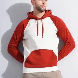 Celio Red Regular Fit Colour Block Hooded Sweatshirt-picture-32