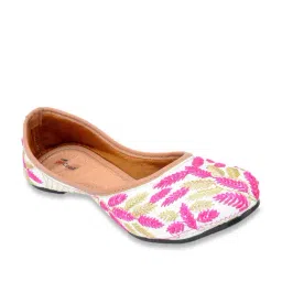Desi Colour Women's White & Pink Ethnic Juttis-picture-26