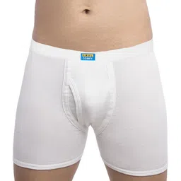AMUL COMFY Men's Cotton Plain/Solid White Inner Elastic Front Open Trunks/Underwear - Pack of 10 (#Plain-White-IE)-picture-27