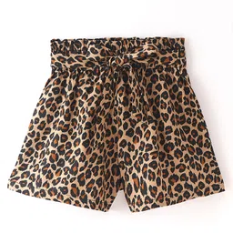 CrayonFlakes Leopard Printed Rayon Shorts - Brown-picture-18