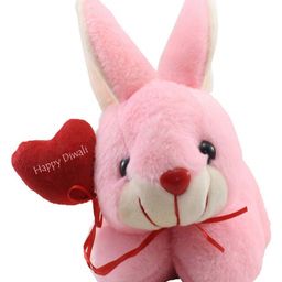 Tickles Soft Cute Rabbit with Happy Diwali Wishes Soft Stuffed Plush Toy for Kids Boys & Girls Birthday Gift (Color:Pink Size: Length 26 cm)-picture-3