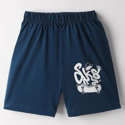 Tango Single Jersey Knit Above Knee Length Shorts with Skateboard Print - Peacock Blue-picture-2