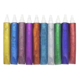 Asian Hobby Crafts Sparkling Glitter Tubes - Multicolor, Set of 10-picture-27