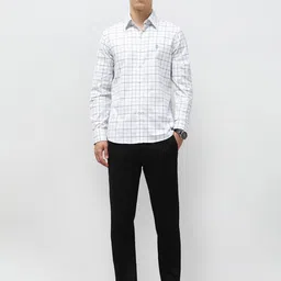 U.S. Polo Assn. Men Tailored Fit Windowpane Checked Spread Collar Casual Shirt image 2