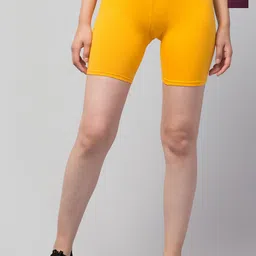 Attire Zone Women Skinny Fit Low-Rise Cycling Sports Shorts-image-63