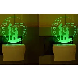1ST TIME White & Transparent 2-Pcs 3D Illusion LED Plug Night Lamps-picture-15