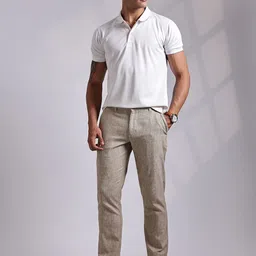 Thomas Scott Men Regular Fit Linen Chino Trousers image 5