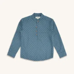 Pantaloons Junior Teal Blue Cotton Printed Full Sleeves Shirt-picture-12