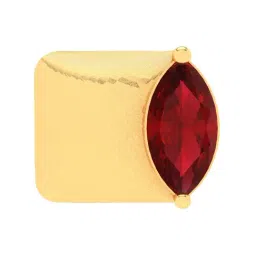 P.C. Chandra Jewellers 18k Gold Unique Shape Leaf Shape Red Stone Nosepin-image-49