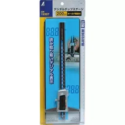 Shinwa Rules Stainless Steel Digital Depth Gauge with Hold Function 284x100x15 mm, 19307 image 2