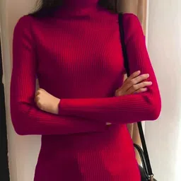 Outzidr Women Ribbed High Neck Fitted Top-picture-15