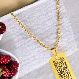 M Men Style Men Stainless Steel Gold-Plated Geometric Religious Muslim Pendant image 2
