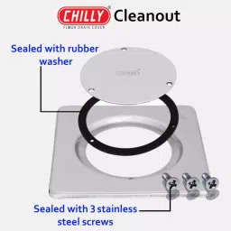 Chilly Heavy Traffic 125x125 mm Cleanout Stainless Steel Glossy Finish Silver, CO-SHT-125 image 2