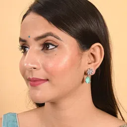 RATNAVALI JEWELS Floral Drop Earrings-image-54