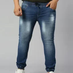 High Star Blue Comfort Fit Plus Size Stretchable Jogger Jeans-image-87
