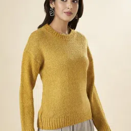 Akkriti by Pantaloons Yellow Regular Fit Sweater image 3