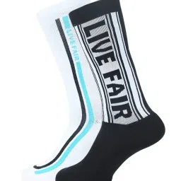 BALENZIA Black & White Printed Crew Length/Calf Length Gift Box Socks - Pack of 2-picture-12