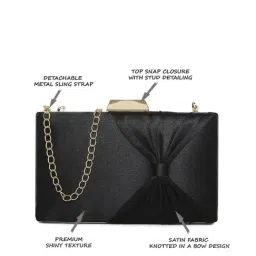 Lavie Bow Frame Black Synthetic Clutch image 5