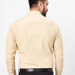 Cottonking Men Slim Fit Solid Button-Down Collar Pure Cotton Formal Shirt image 4