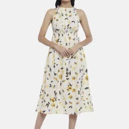 People by Pantaloons Cream Printed A-Line Dress-image-57