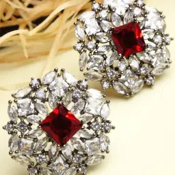Karatcart Red Stud Earrings for Women-picture-23