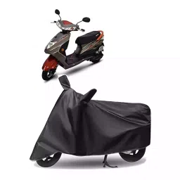 Auto Pearl Polyester Two Wheeler Cover for Okinawa Ridge Plus (Grey)-image-73