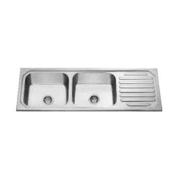 Jayna Signature Collection Mercury 61x20 inch Matt Finish Stainless Steel Double Bowl Kitchen Sink with Single Drain Board, DBSD 04 (DX)-picture-47