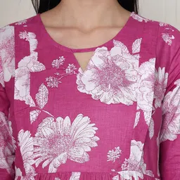 Feel Clath Floral Print Keyhole Neck Fit & Flare Midi Dress image 5