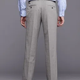 Louis Philippe Men Checked Formal Trousers image 3