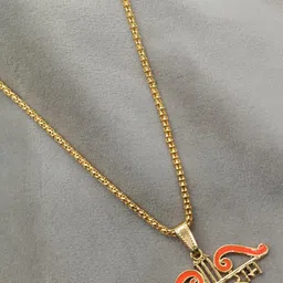 SHANKHRAJ MALL Gold-Plated Geometric Pendant with Chain-picture-23