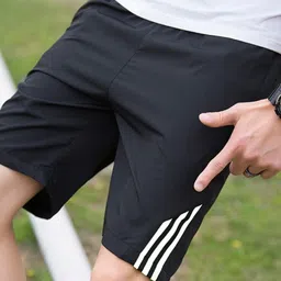 KPOP Men Striped Technology Regular Fit Shorts image 2