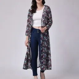 Scorpius Navy Floral Print Long Shrug-picture-41