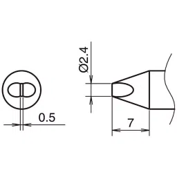 Hakko Replacement Tip T53 Series Correspondence FX-9707 / FX-9708, T53-D24 image 2