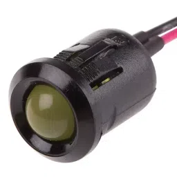 RS PRO Yellow Panel Mount Indicator 2V DC, Mounting Hole Size 12 mm, Termination Type Lead Wires, Model No 208914-picture-18