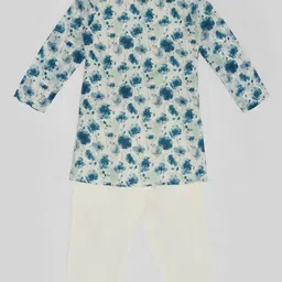 indus route by Pantaloons Boys Floral Printed Mandarin Collar Kurta With Pyjamas image 5