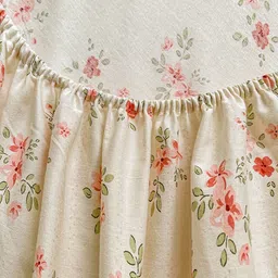 JC HOME Off White & Green Floral 220 TC King Bedsheet with 2 Pillow Covers image 5