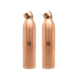 Nyra Kitchenware Copper-Toned Set of 2 Copper Solid Double Wall Vacuum Water Bottle image 3