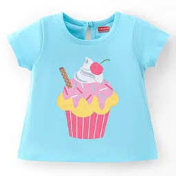 Babyhug Cotton Knit Half Sleeves Ice Cream Print T-Shirt - Light Blue-picture-13