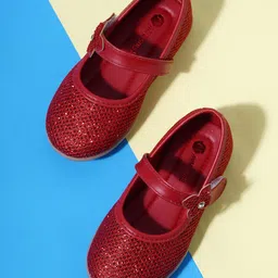 mine sole Minesole Shimmer Embellished Ballerinas - Red-picture-32