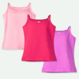 Ariel Cotton Lycra Knit Pack Of 3 Sleeveless Solid Camisoles - Purple Light & Dark Pink-picture-40